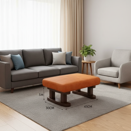 Colorful Small Wooden Stool with Non-Slip Pad Footrest Seat Square Household Living Room Hallway Sofa Tea Stools - gallery 1