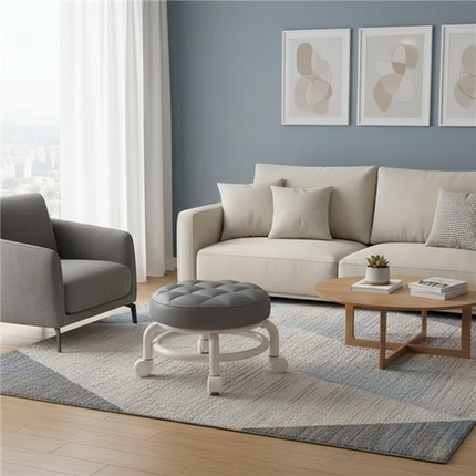 Premium Rolling Child Stool – Multi-Functional Shoe Changing Seat With Universal Wheels. Space-Saving & Stylish - gallery 1