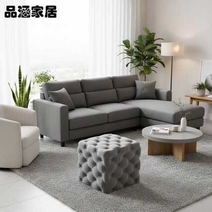 Light Luxury Velvet Foot Pedal Living Room Shoe Bench Creative Pull Buckle Hallway Ottoman High Elastic Sponge Dressing Stools - gallery 1