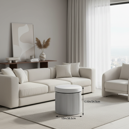 WOLTU Velvet Round Ottoman MDF Foldable Storage Stool with Removable Padded Lid Creative Storage Box for Footstool Living Room - gallery 1