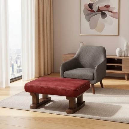 Colorful Small Wooden Stool with Non-Slip Pad Footrest Seat Square Household Living Room Hallway Sofa Tea Stools - gallery 1