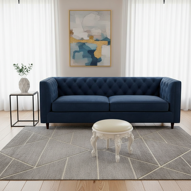 Retro Fabric Dressing Chair, Child Round Stool, Dressing Seat, Home Furniture, Living Room Dinning Chair, ABS Leg, Round Ottoman - gallery 1