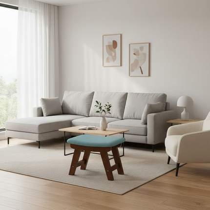 Cloth Small Stool Creative Household Shoe Stool Tea Table Stool Living Room Wood Solid Bench Modern Simple Sofa - gallery 1