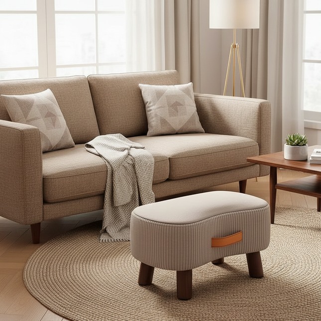 Potable Small Wood Chair Household Shoe Changing Stool Sofa Living Room Foot Rest Stool Tea Table Children Bathroom Footstool - gallery 1