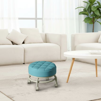 Low Roller Seat Sturdy Universal Swivel Casters Shoe Changing Stool Seat for Living Room Kitchen Fitness Salons Kids and Adult - gallery 1