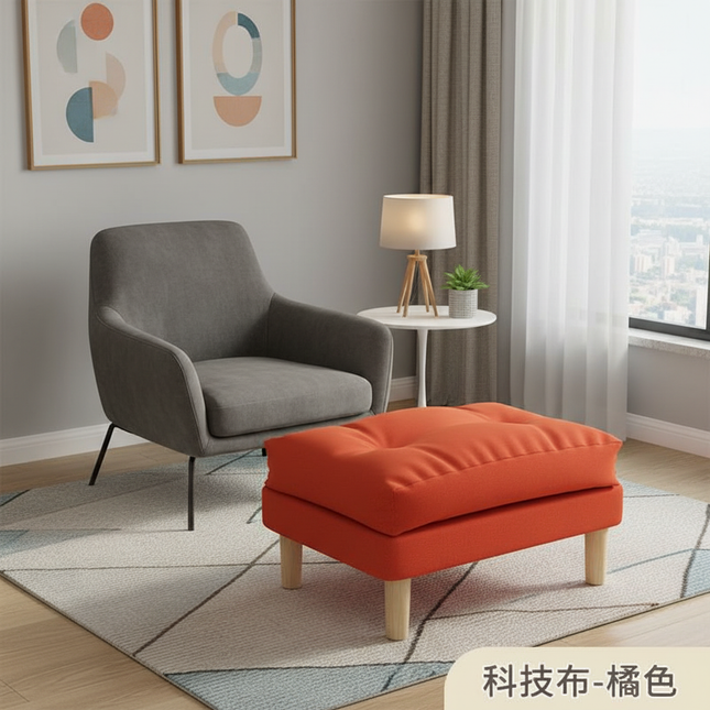 ‌Ergonomic Ottoman Footrest - Adjustable Height Sofa Stool with Memory Foam Leg Rest & Shoe Bench Storage Solution‌ - gallery 1