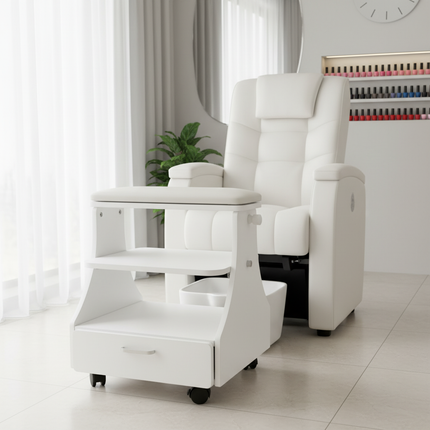 Pedicure Stool Foot Rest Pedicure Manicure Funiture Beauty Salon Nail Trolley Cart Footbath Stool White/Black/Pink - gallery 1