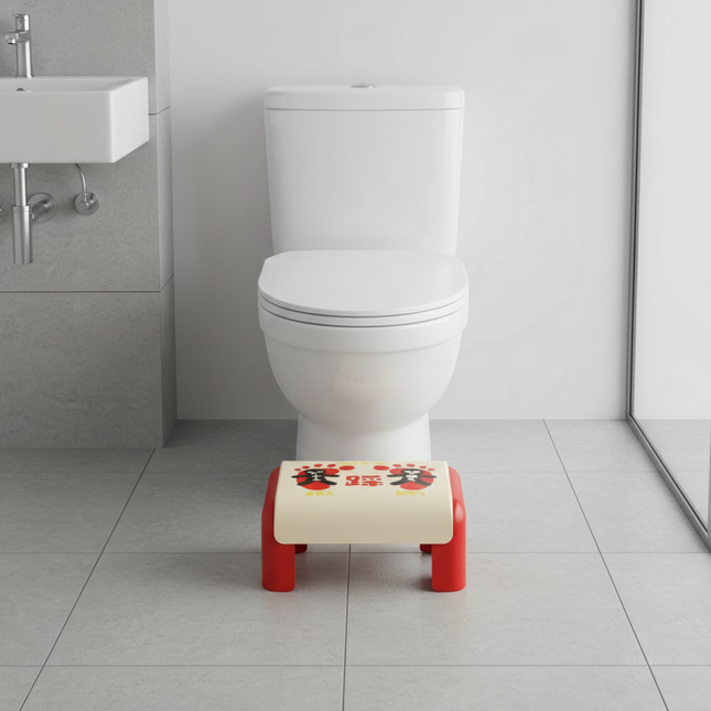 Ergonomic Shoe Changing Stool Waterproof Anti-Slip Toilet Footstool Multi-Function Universal Bathroom Foot Stool Wear Shoes - gallery 1