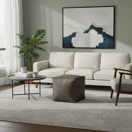 Foot Rest Non-Slip Storage Stool Large Capacity Waterproof Unstuffed Cushion Cover Stackable Thicken Leather Pouf Shoe-changing - gallery 1