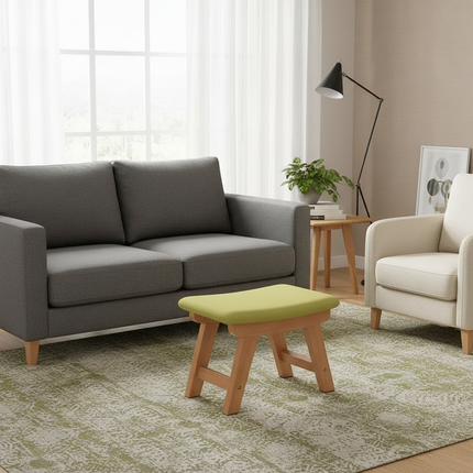Cloth Small Stool Creative Household Shoe Stool Tea Table Stool Living Room Wood Solid Bench Modern Simple Sofa - gallery 1