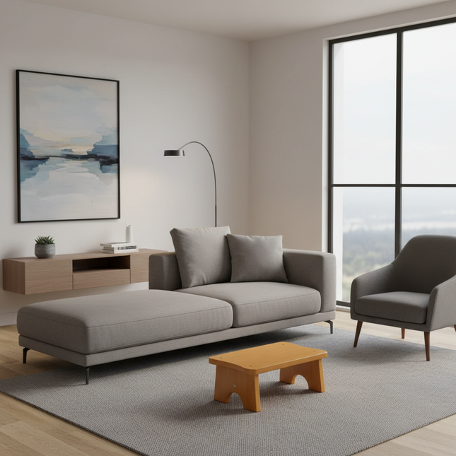 Bamboo Made Foot Stool for Bedside Vintage Step Stool Mini Get Up Anti Slip for Bedroom Bathroom Kitchen - gallery 1