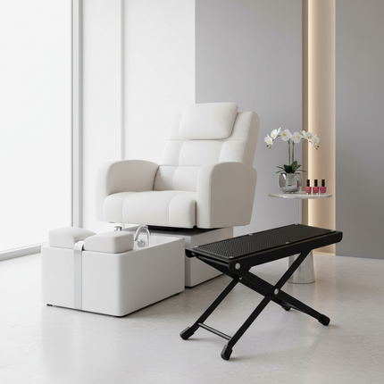 Folding Foot Rest 6-Height Adjustable Single Footstool Beauty Salons Home Pedicures Toe Nail Bath Beauty Tool Lazy Furnishings - gallery 1