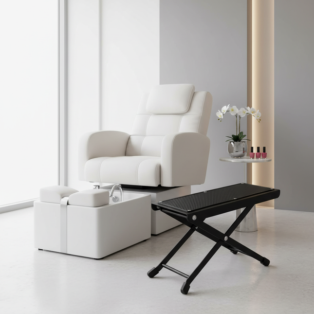 Folding Foot Rest 6-Height Adjustable Single Footstool Beauty Salons Home Pedicures Toe Nail Bath Beauty Tool Lazy Furnishings - gallery 1