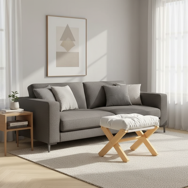 Household Small Stool Short Living Room Coffee Table Solid Wood Small Bench Leg Sofa Foot Suppot Door Shoes Changing Short Stool - gallery 1