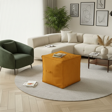 1 PCS Unstuffed Square Pouf Ottoman Storage Footrest Cover For Organizing Clothes Blankets Kids Toys Stylish Home Decor - gallery 1