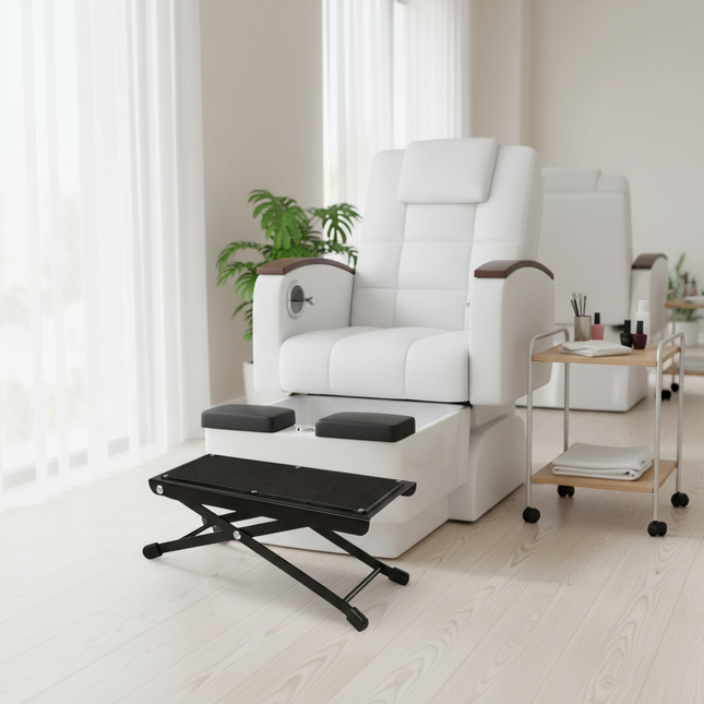 Folding Foot Rest 4-Height Adjustable Pedal Footrest Stand for Beauty Salons Home Pedicures Toe Nail Tool and Guitar Pedal Stool - gallery 1
