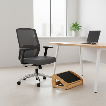 under Desk Footrest Wooden Foot Rest Feet Stand Adults Anti Slip Foot Stool Desk Leg Rest for Travel Computer Car Living Room - gallery 1