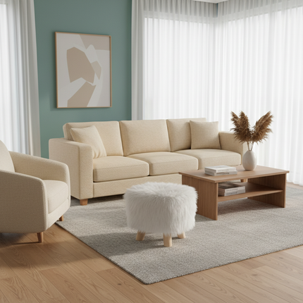 Adorable Shoes-changing Stool Plush Wooden Footrest Removable Chair Cover Soft Seat Cushion Home Decor Furnitu 가구 걸상 - gallery 1