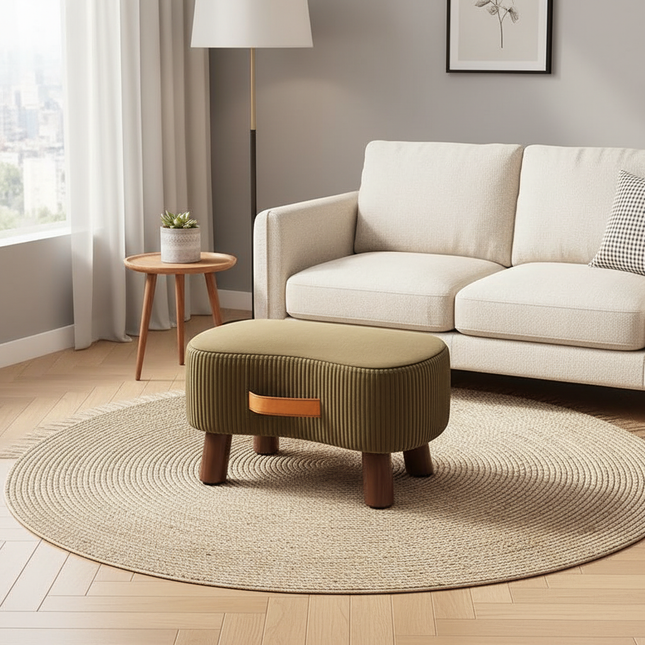 Potable Small Wood Chair Household Shoe Changing Stool Sofa Living Room Foot Rest Stool Tea Table Children Bathroom Footstool - gallery 1