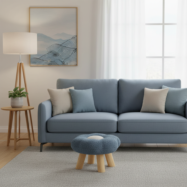 Wooden Small Foot Stool Non Slip Foot Rest Under Desk Footrest Ottoman Soft Stool for Playroom Apartment Porch Bedroom - gallery 1