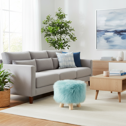 Adorable Shoes-changing Stool Plush Wooden Footrest Removable Chair Cover Soft Seat Cushion Home Decor Furnitu 가구 걸상 - gallery 1