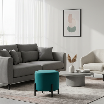 Customized Velvet Dressing Stool Golden Leg Tassel Makeup Bench Openable Ottoman Pouf for Home Fashionable Furniture - gallery 1