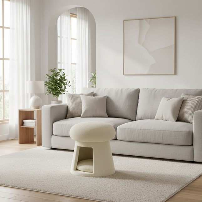 Nordic Living Room Ottomen with Cat Pet Nest Shoes Changing Stool Low Chair Bench Footrest for Hallway Entrance Decor Furniture - gallery 1