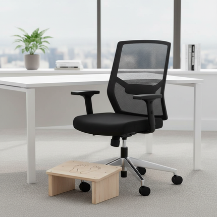 Solid Wood Footrest With Sloping Surface office Footrest Under the Desk Footstool Wooden Foot Rest Stool Pain Relief Office Foot - gallery 1