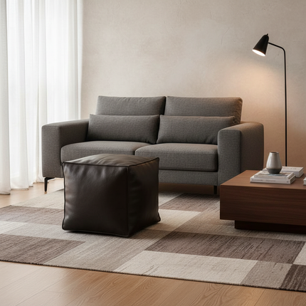 Foot Rest Non-Slip Storage Stool Large Capacity Waterproof Unstuffed Cushion Cover Stackable Thicken Leather Pouf Shoe-changing - gallery 1