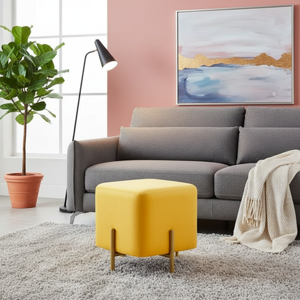 Customized Velvet Dressing Stool Golden Leg Tassel Makeup Bench Openable Ottoman Pouf for Home Fashionable Furniture - gallery 1