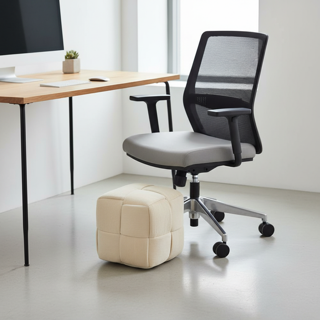 Foot Rest Soft and Comfortable Square Corduroy Woven Design Sofa Stool - gallery 1