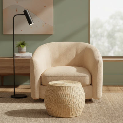 Straw Pier Changing Shoe Stool Tatami Round Stool Hallway Ottoman Furniture For Home Hand Woven Bedroom Rattan Chair Modernity - gallery 1