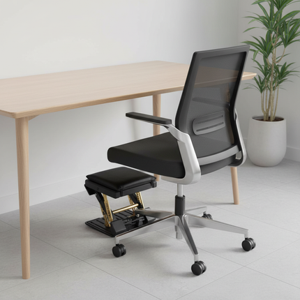 Adjustable Under Desk Footrest  With Massage Surface , Removable Soft Foot Rest Pad Ergonomic 4 Height Position Adjustable - gallery 1