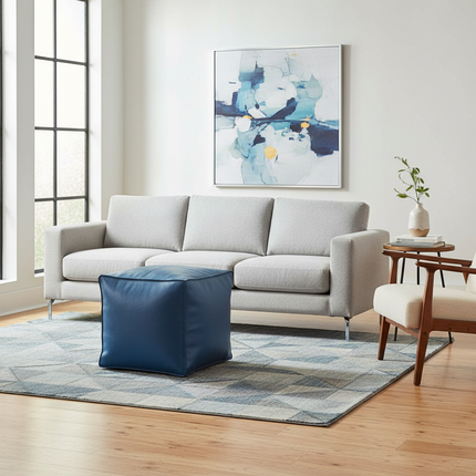 Foot Rest Non-Slip Storage Stool Large Capacity Waterproof Unstuffed Cushion Cover Stackable Thicken Leather Pouf Shoe-changing - gallery 1