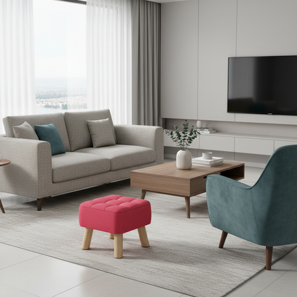 Solid Low Stool For Kids Foot Stool Durable Round Nesting Stools Comfortable And Soft Toddlers Playroom And Daycare House hold - gallery 1