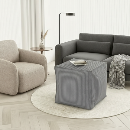 1 PCS Unstuffed Square Pouf Ottoman Storage Footrest Cover For Organizing Clothes Blankets Kids Toys Stylish Home Decor - gallery 1