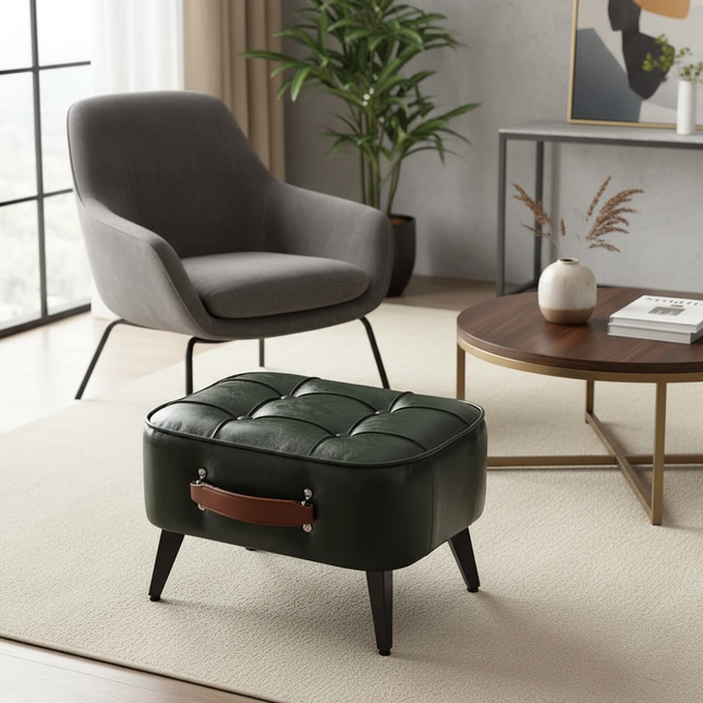 1pc Minimalist Short Stool, Super Soft & Space Saving Short Sofa, Household Shoe Bench With Soft Seating, For Living Room Entry - gallery 1