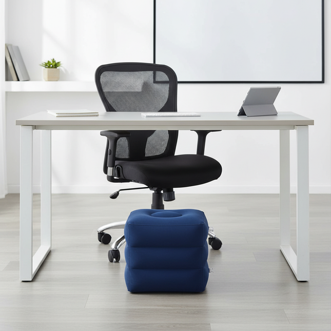 PVC Inflatable Travel Pillow Foot Rest Pillow Stool  Kids Airplane Bed Car Bus Adjustable Three Layers Height Adult Flight Foot - gallery 1