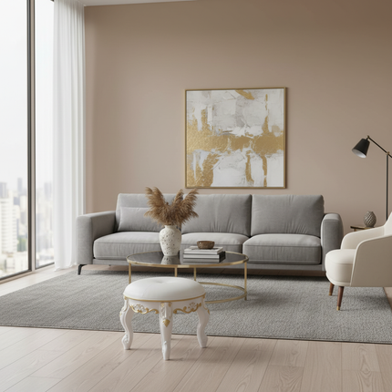 Retro Carved Small Stool Luxury Leather Cushion Creative Low Seat Elegant Room Sofa Chair Stylish Seating Decorative Footrest - gallery 1