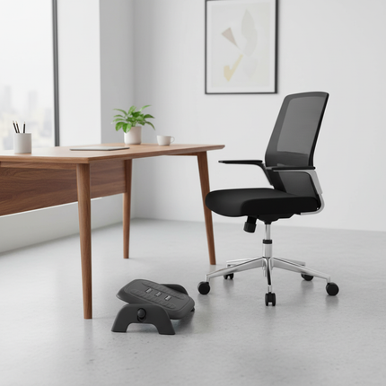 Massaging Footstool With Rollers Desk Footrest Adjustable Foot Rest With Non-slip Foot Pad Ergonomic Massage Foot Stool - gallery 1