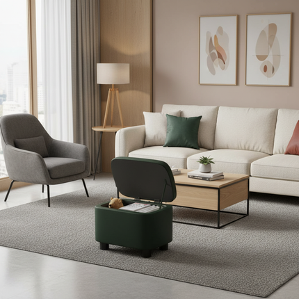 home Furniture Household Low Stool Living Room Coffee Table Sofa Stools Soft Bag Pier Ottoman Footrest With Storage Space Stool - gallery 1