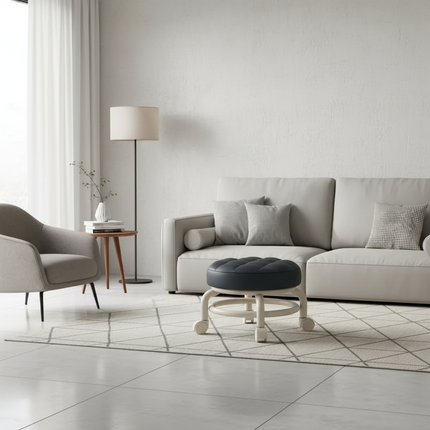 Premium Rolling Child Stool – Multi-Functional Shoe Changing Seat With Universal Wheels. Space-Saving & Stylish - gallery 1