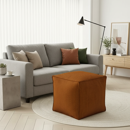 1 PCS Unstuffed Square Pouf Ottoman Storage Footrest Cover For Organizing Clothes Blankets Kids Toys Stylish Home Decor - gallery 1