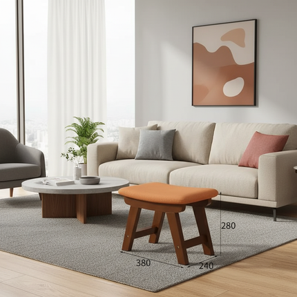 Cloth Small Stool Creative Household Shoe Stool Tea Table Stool Living Room Wood Solid Bench Modern Simple Sofa - gallery 1