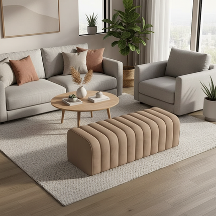 Bed end stool, bed bed, sofa, bedroom, simple long strip shoe changing stool, dressing room, design sense, sofa stool - gallery 1