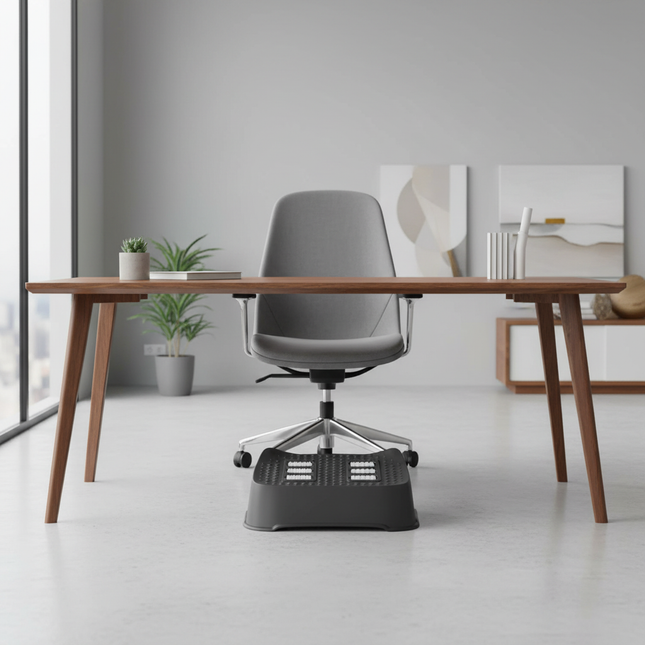 Footstool Under the Table Home Use Resting Legs Footrest Office Foot Pedal Stepping Board Office Comfort Footrest Creative Rolle - gallery 1
