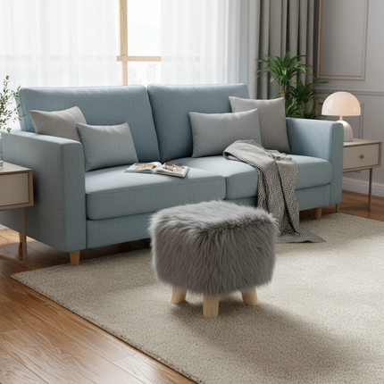 Adorable Shoes-changing Stool Plush Wooden Footrest Removable Chair Cover Soft Seat Cushion Home Decor Furnitu 가구 걸상 - gallery 1