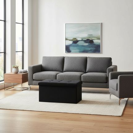 WOLTU Functional Storage Foot Stool Ottoman Bench Folding Chest Storage Cube Colorful Storage Box Upholstered Seat Removable Lid - gallery 1