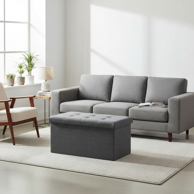 WOLTU Functional Storage Foot Stool Ottoman Bench Folding Chest Storage Cube Colorful Storage Box Upholstered Seat Removable Lid - gallery 1