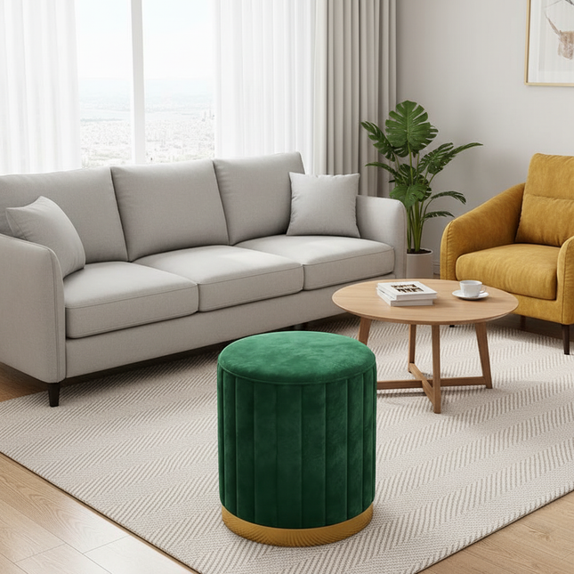 Fashion Storage Stool, Shoe Changing Stool, Makeup Stool, Bedroom Dressing Table Round Stool, New Round Stool with Storage Space - gallery 1